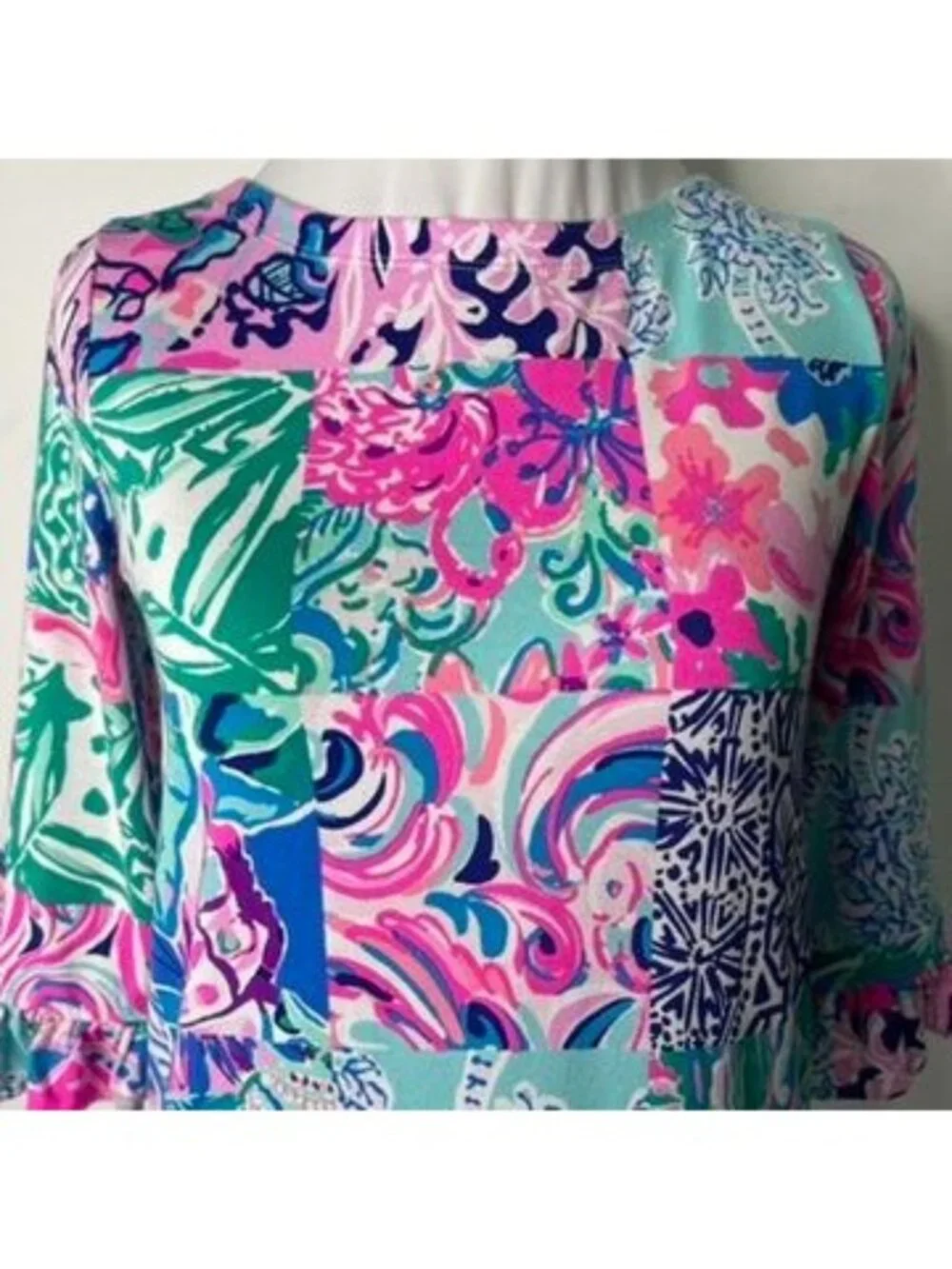 Lilly Pulitzer Girls Mini Sophie Ruffle Dress Patch to Match Size XL 12-14